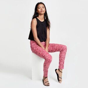 NWT J Brand neon pink snakeskin mid rise skinny ankle jeans